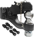 Pintle Hook Combo with 2 Inch Ball Trailer Hitch Towing Capacity 8 TON Compatible with RV Camper Caravan