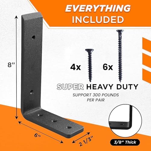 batoda 8” countertop support steel brackets (2 pcs) shown in use