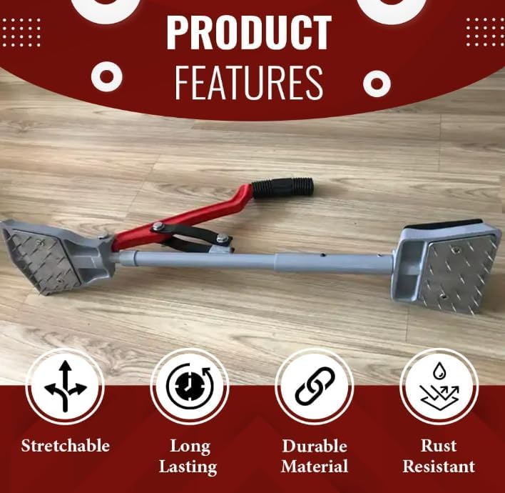 ZY326 Kneeless Carpet Stretcher, Tucker and Cutter Combo – Heat-Treated Aluminum Handle, Nickel-Plated Pins, Professional Carpet Installation Kit