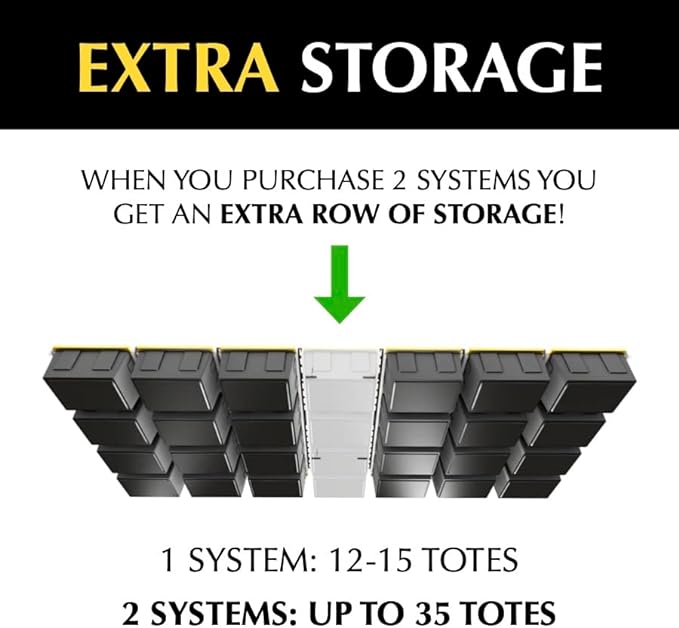 Tote Slide PRO – Made in USA | Heavy-Duty Alloy Steel Overhead Rack – Organize - Image 3