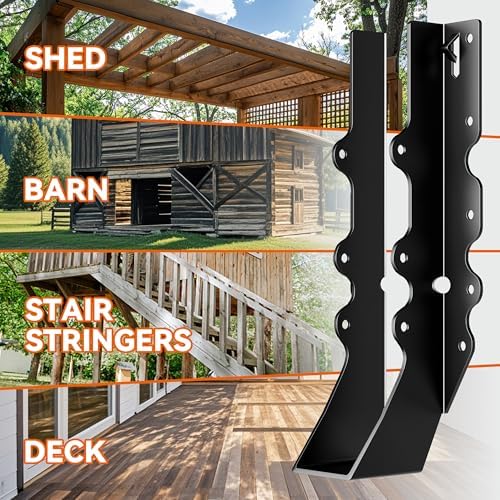 black joist hangers 2x10, 18 gauge rafter brackets, package contents