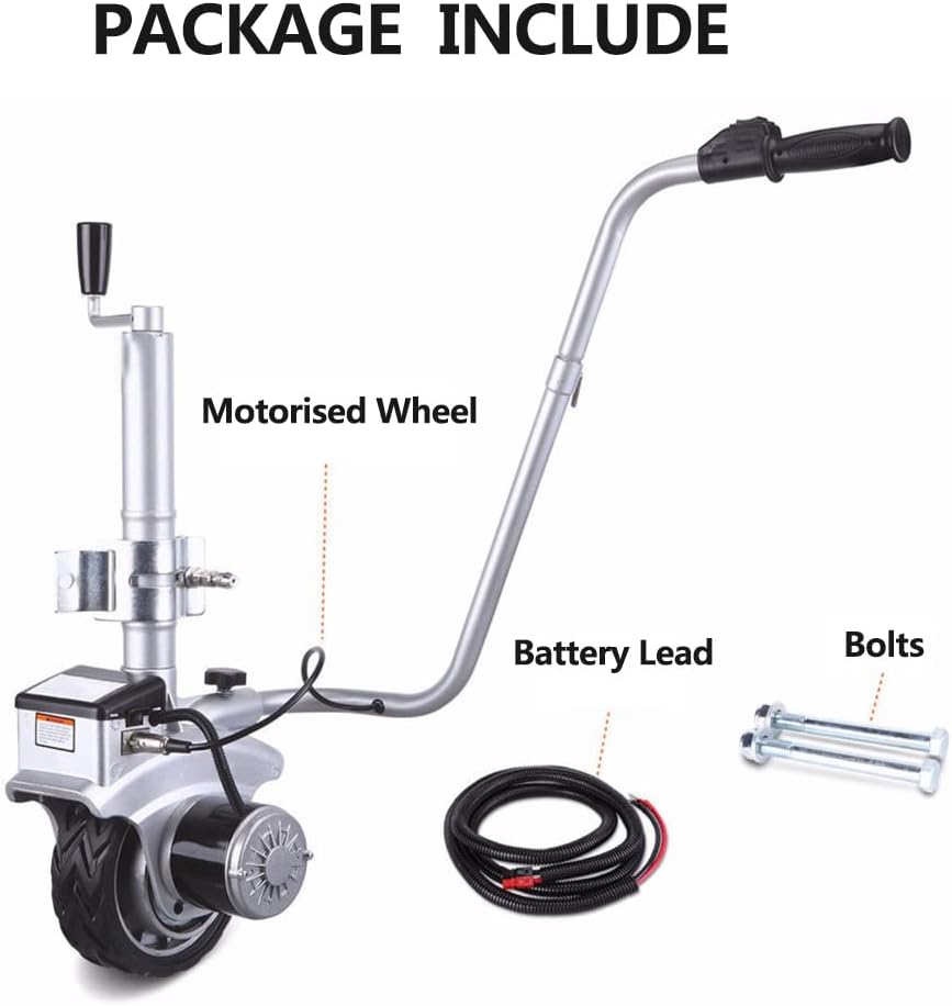 Trailer Mover, 350W Electric Trailer Jack with Max Load 5504.5 lbs (2270 kg), 12V Electric Jockey Wheel Mover with 5-7m/min Speed, Motorised Jockey Wheel for Caravan RV Camper