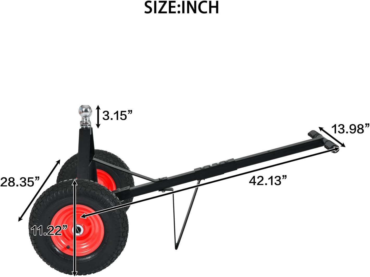 Geelife Trailer Dolly with 2 Inch Ball 600 Lbs Capacity for Moving Car Rv Boat Trailer, Great for Camping - Black - Iron - Versatile Compatibility - Camping