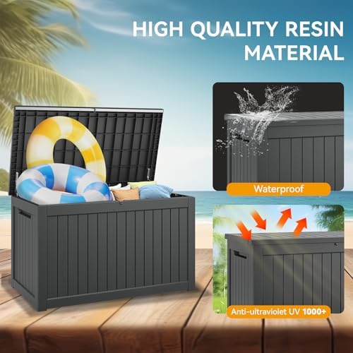 300 gal deck box,outdoor storage box waterproof lockable,gas, package contents