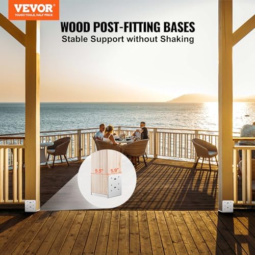 vevor post base, 10pcs 6"x 6" stainless steel shown in use