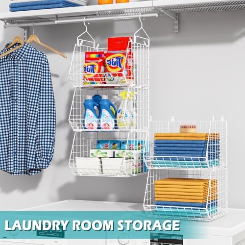 5 tier closet hanging organizer, clothes hanging shelves, package contents