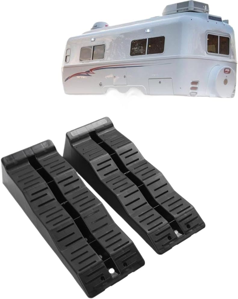 RV Leveling Ramps Wheel Chock 11000LBS Load Capacity Compatible with Travel Trailer Campers