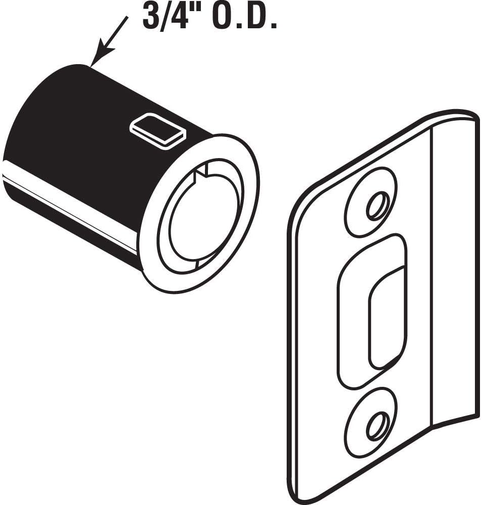 (25 pack) brass plated closet door drive-in ball, side view