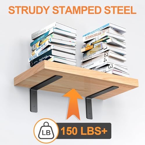 heavy duty shelf brackets 10 inch, 6 pack shown in use