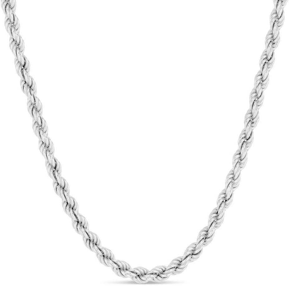 verona jewelers 925 sterling silver diamond-cut rope chain, main product view