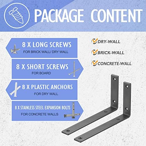 clt black shelf bracket, 12” x 5” quarter showing dimensions