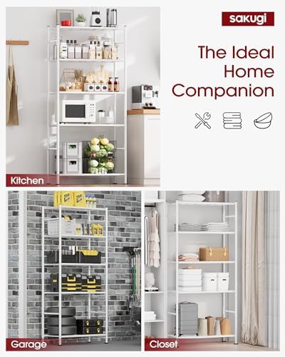 sakugi storage shelves - 5 tier shelf organizer, side view