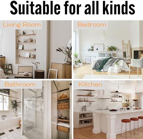 evald 8 inch floating shelf brackets, hidden shelf, side view