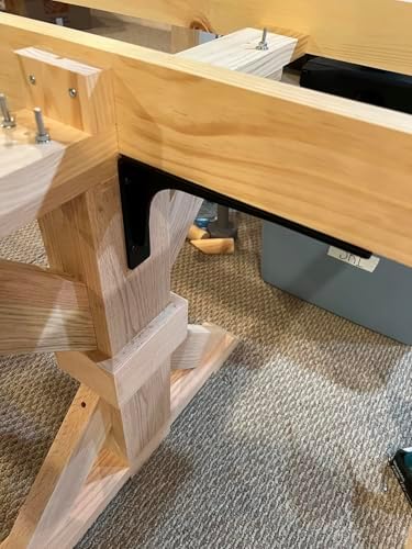 10 inch x 6 inch shelf support bracket on a desk or shelf