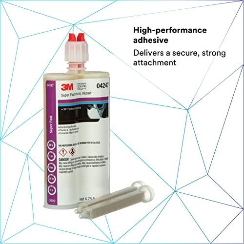 3m super fast plastic repair adhesive, 04248, black shown in use