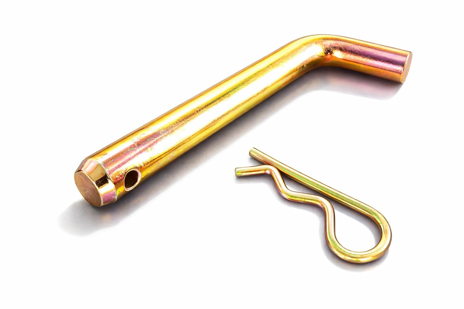 Tech Team #00851 Bent Hitch Pin, 5/8” Dia. x 4” Long, for Secure Mounting of Hitches and Axles, Heavy Duty Steel, Includes 1 Pin and 1 R-Clip