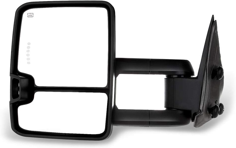 A Pair Heated Towing Mirrors Fits 1999-2002 for Chevy Silverado for GMC Sierra 1500/2500, Power Adjusted View Mirror with LED Turn Signal Light