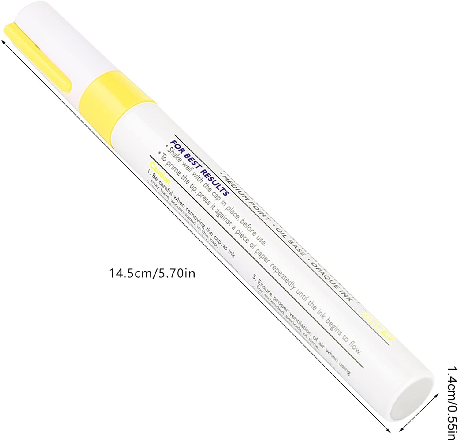 Tbest Car Tire Paint Pen Yellow Professional Marking Pencil | Lasting Yellow Pigment, , Easy Application, Suitable Rubber Tires, Single Pen Pack
