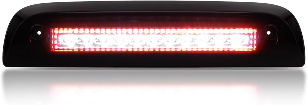 LESAUCE 2026 Upgraded 3rd Third Brake Light for 2014-2018 Chevy Silverado GMC Sierra 1500 2500 3500 HD Classic LED Cargo Light High Mount Stop light, Black Chrome Housing