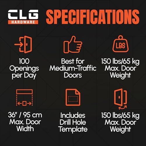 clg hardware medium duty automatic door closer, close-up detail