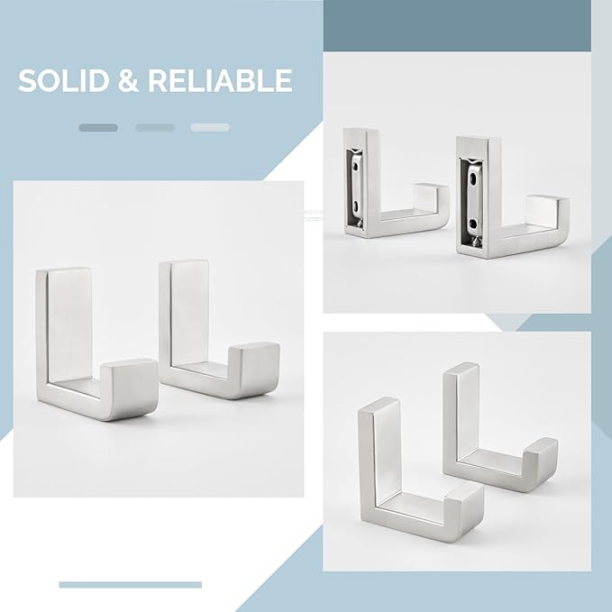 Angle Simple Towel Hooks for Bathroom, SUS 304 Stainless Steel Robe Coat Hooks - Image 8