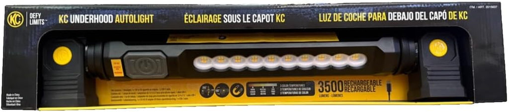 Rechargeable LED Work Light, Underhood Autolight, Magnetic, 3500 Lumen, 3 Color temperatures, High-Brightness Magnetic Automotive Work Light