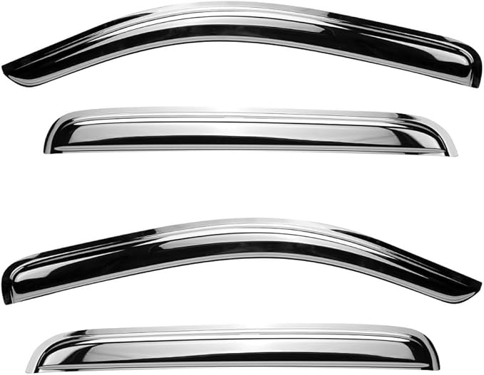 Chrome Side Window Visor Wind Vent Deflector fit - Image 2