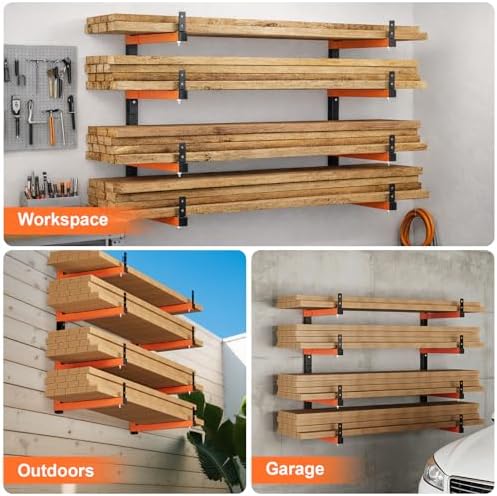 32" lumber storage rack, upgrade folding lumber rack, front angle view