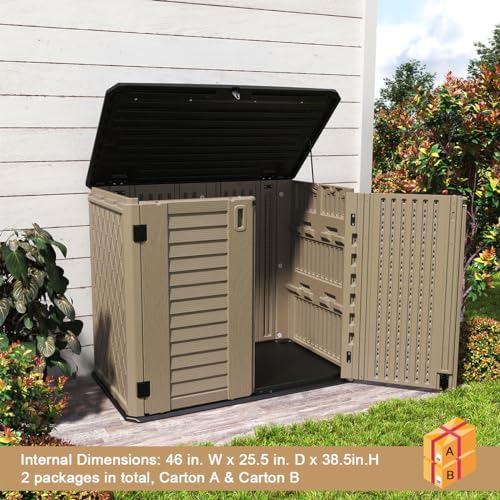 kinying outdoor storage shed - horizontal storage cabinet, package contents