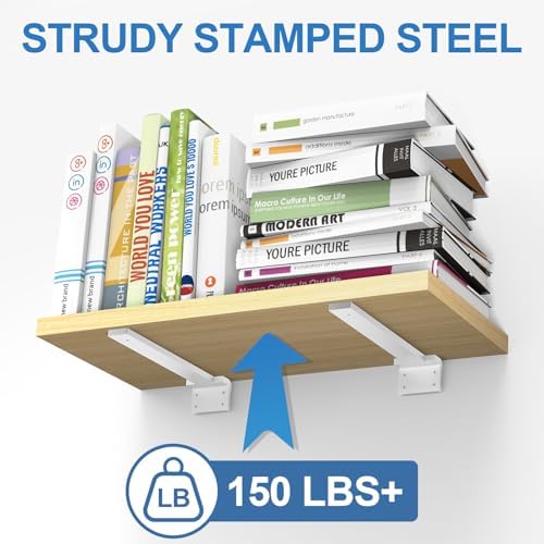 heavy duty shelf brackets, 10 inch 6 pack shown in use