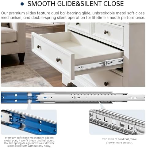 goldenwarm 10 pairs soft close drawer slides 22 on a desk or shelf