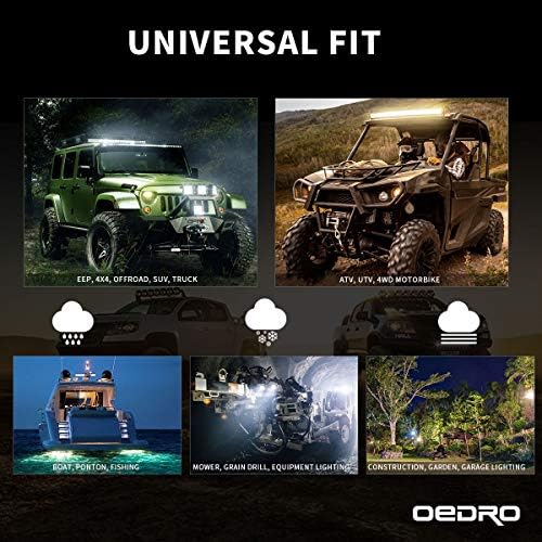 oedro 7 inch led light pods, 51w round on a desk or shelf