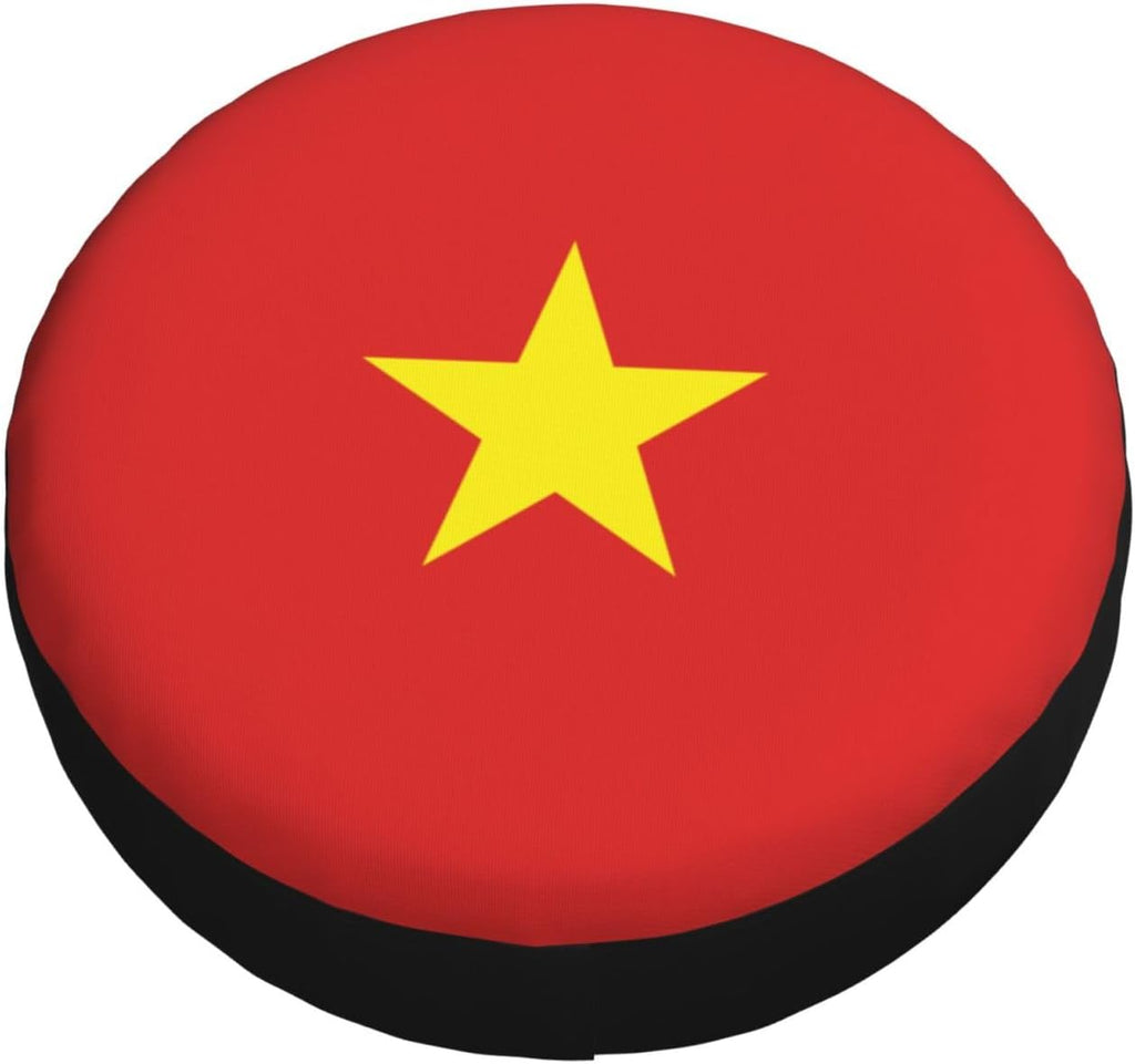 Vietnamese Flag Print Universal Spare Tire Cover for RV, Jeep | Wheel Protector Fits Rv, Trailer, Jeep, Shield Tires From Sun, Dirt And Rain For Outdoor Storage