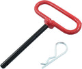 3/8 x 4 Inch Trailer Tow Hitch Pin and Clip, Red | Tractors Hitch Cotter Pins, For RV, For Tractor, For Lawn Mower