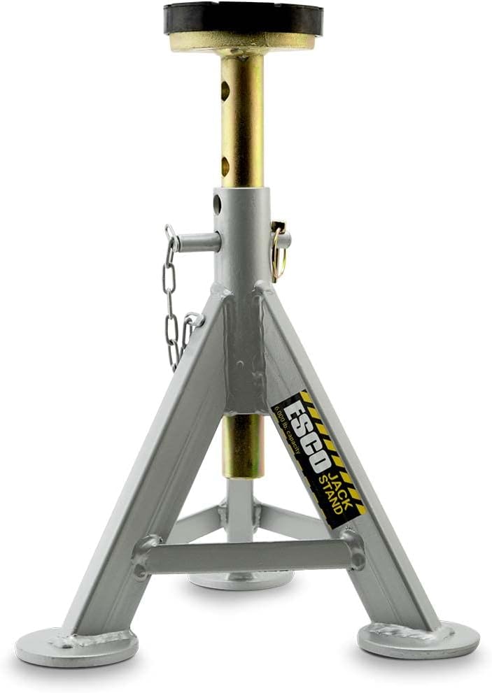 ESCO 10498 Jack Stand, 3 Ton Capacity, Silver, 21.5"