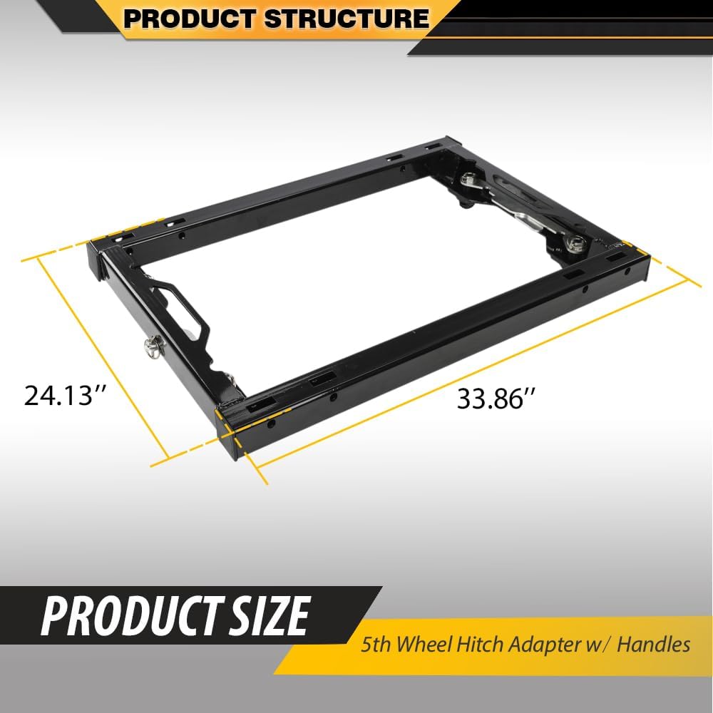 CNNELL Hitch Adapter w/Handles Compatible with Ford F250 F350 Super Duty 2011-2020 with Hitch Prep Package Black