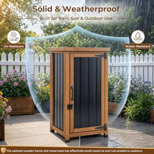 petscosset small outdoor storage cabinet waterproof with metal on a desk or shelf