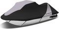 Trailerable Jet Ski Cover Waterproof - 600D Compatible with Yamaha Seadoo, Jetski Covers 2 3 Seater UV Resistant, Heavy Duty Jetski Cover with 2 Air Vents Personal Watercraft Cover 120" to 135"(Grey)