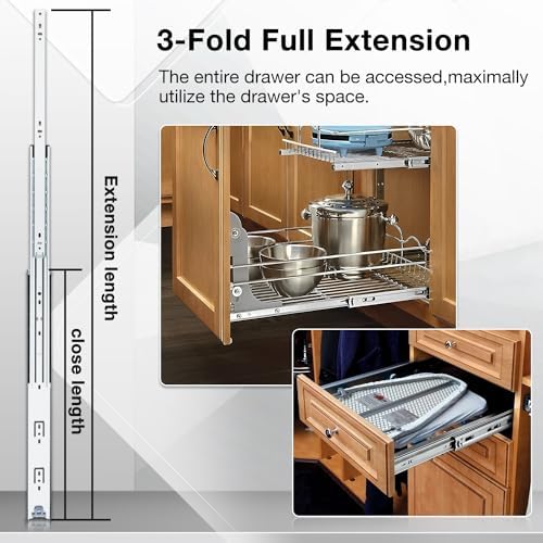 heavy duty drawer slides full extension runners 150, side view