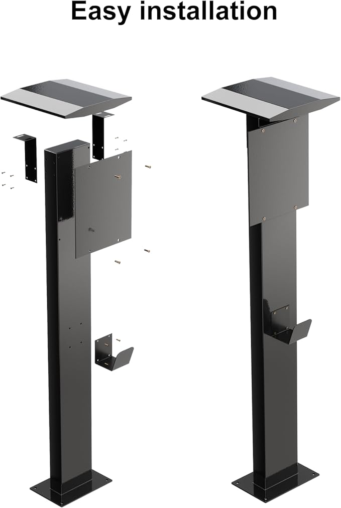 EV Charger Pedestal, Outdoor Electric Vehicle Charger Stand, Freestanding - Image 6