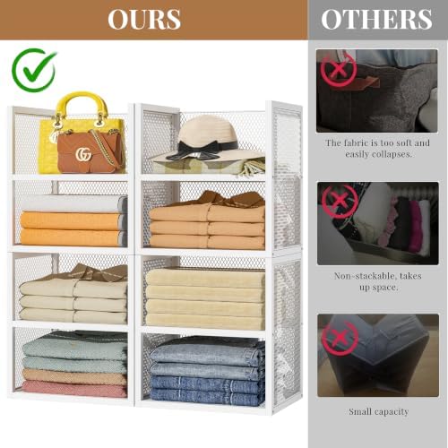 daoutime 6-tier stackable closet organizers and storage basket, front angle view