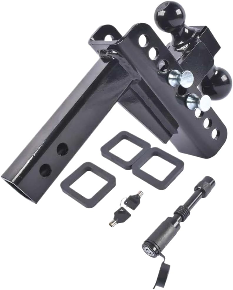 Adjustable Carbon Steel Trailer Hitch for 2 Inch Receiver Compatible with Heavy Trucks RVS