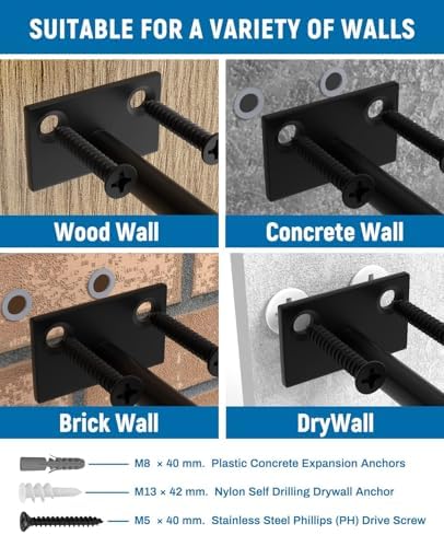 10 inch floating shelf brackets, hidden shelf bracket, package contents