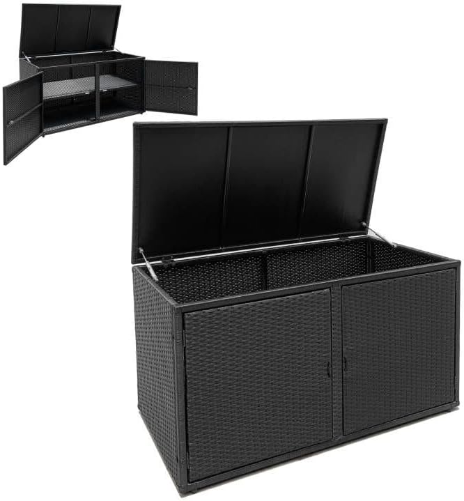 giantex rattan deck box outdoor&indoor 88 gallon wicker, main product view