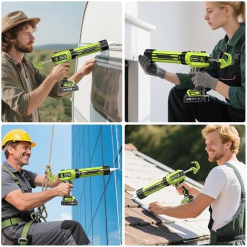 taskstar electric caulking gun with 2 x 2.0ah, front angle view