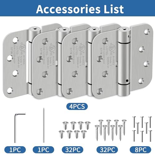 4 inch self closing door hinges, 5/8" radius on a desk or shelf