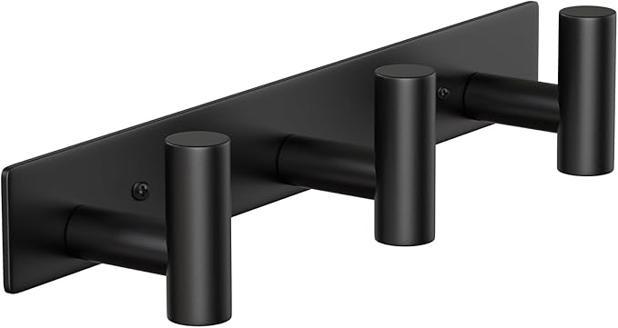 Wall Mounted Coat Rack-3 Hooks, Heavy Duty Stainless Steel Hook Rail by VINHOLD