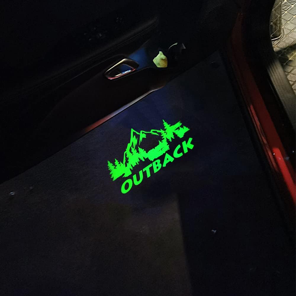 Never Fade Car LED Door Logo Projector Puddle lamp, for Outback Accessories Door Light Logo LED Laser Car Courtesy Step Light HD Compatible with Outback