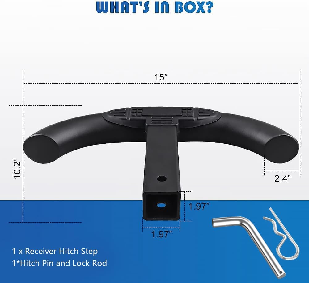Hitch Step for 2 Inch Hitch Receiver Towing Bar Bumper Step Rear End Guard Protector for Pickup Truck SUV