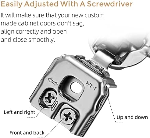 ravinte 1-1/4 inch overlay soft close hinge kitchen, close-up detail